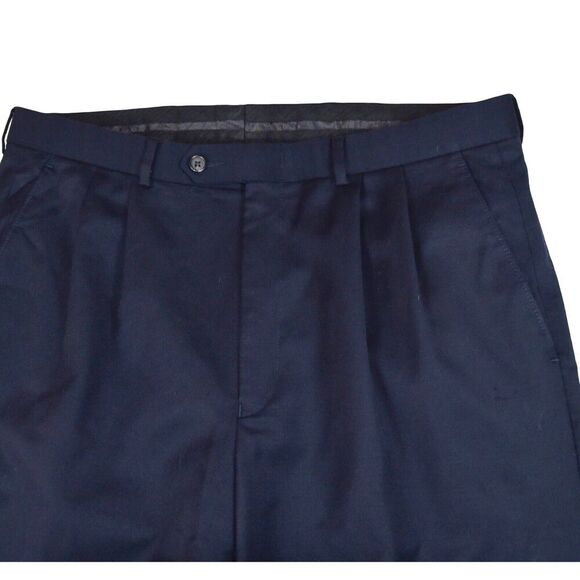 Ralph Lauren Men's 100% Wool Pants Navy 34x32 Cuffed Hem GUC *Minor Flaw* - Picture 3 of 9